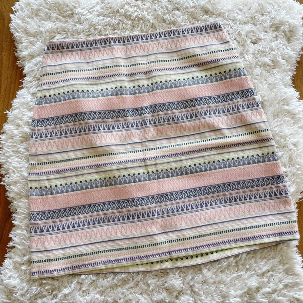 Loft PETITES stripe lined skirt womens size 4P business casual office career